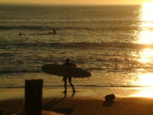 Surfeur sur la plage